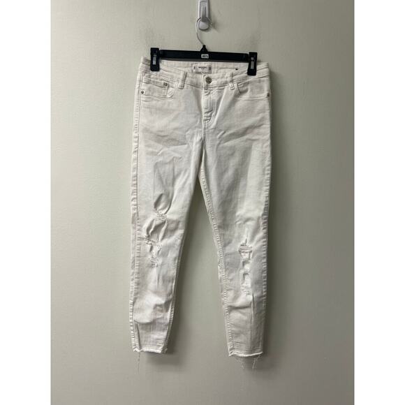 Mango White Denim Ripped Skinny Jeans Sz 6 - Picture 1 of 3